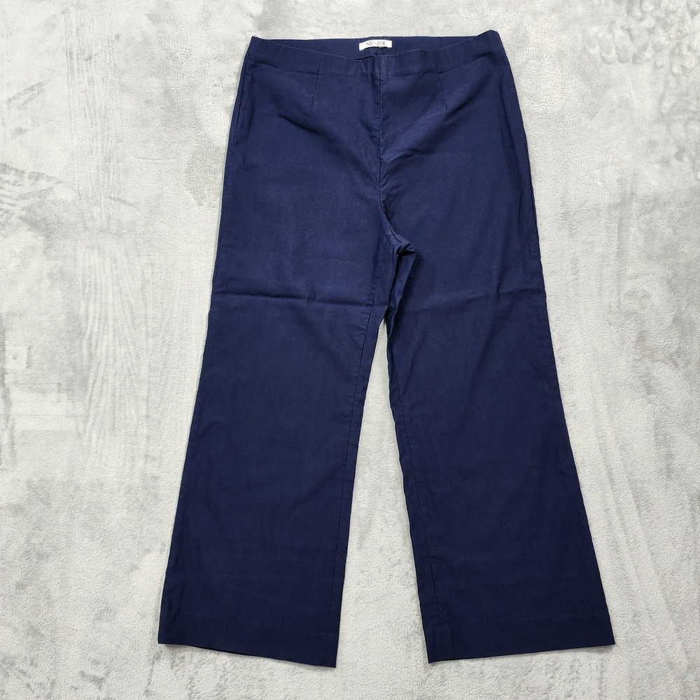 NIC+ZOE Dress Pants Womens M Navy Blue Pull On High Rise Crop Capri Rayon Blend